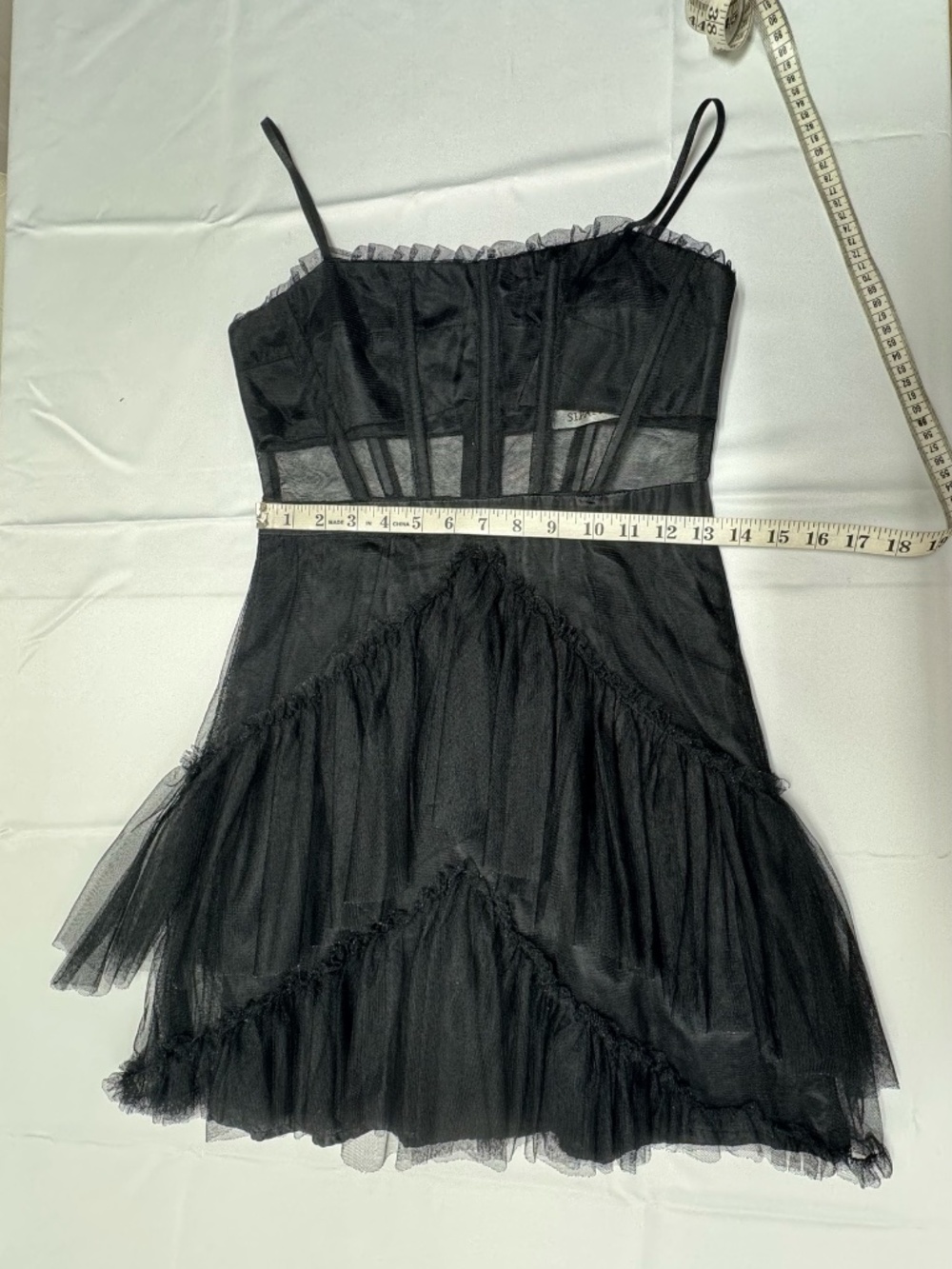 Sipaiya Black Tiered Tulle Corset Dress - Size L - NEW Without Tags. - Picture 8 of 11
